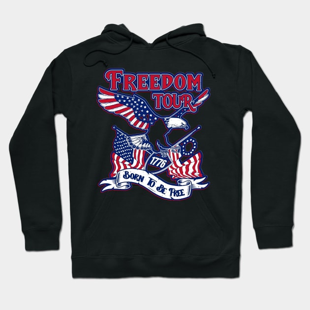 Patriotic Eagle American 4th Of July 1776 Freedom Born Free Hoodie by masterpiecesai
